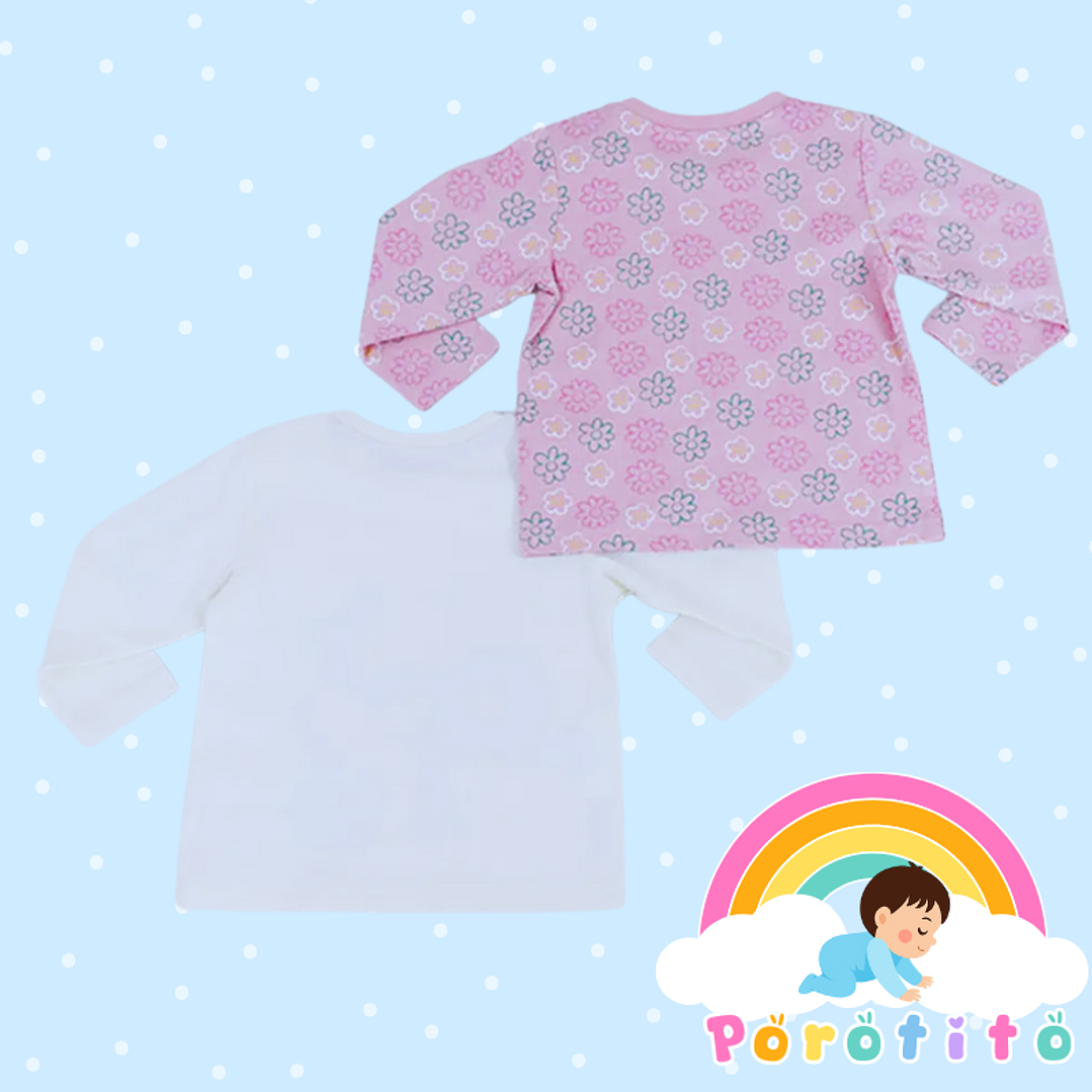 Bipack Polera Flores 100% algodón 3