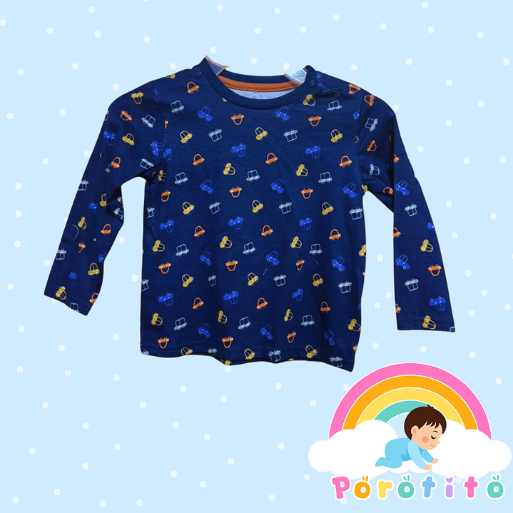 Bipack Polera Autitos 100% algodón 2