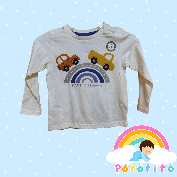 Bipack Polera Autitos 100% algodón 1