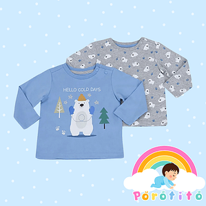 Bipack Poleras Osito 100% algodón