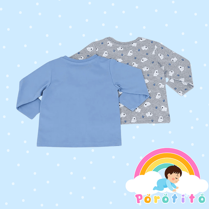 Bipack Poleras Osito 100% algodón 3