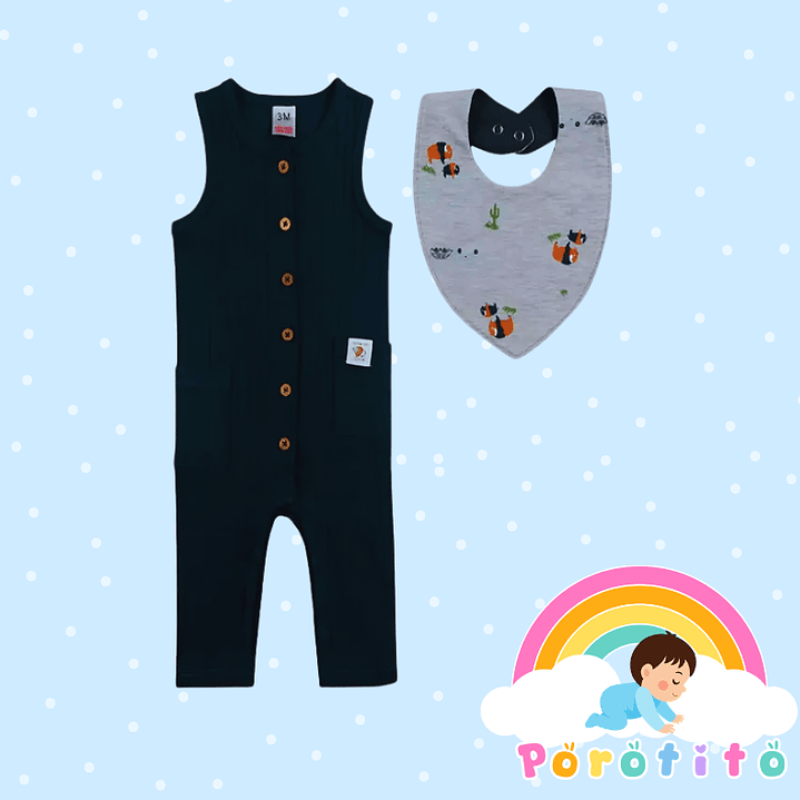 Enterito bebé con bandana 100% algodón 1