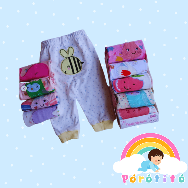 Pack 5 Calzas niña 100% Algodón  2