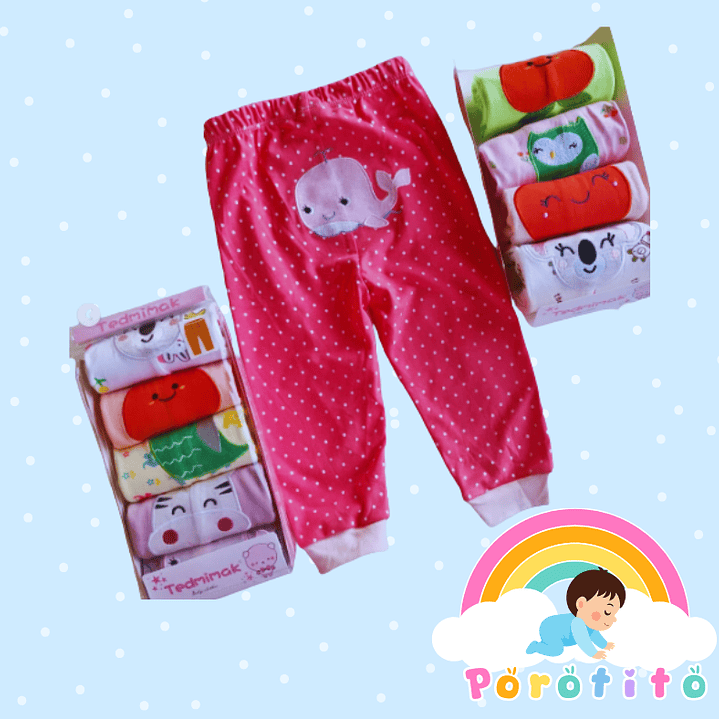 Pack 5 Calzas niña 100% Algodón  1