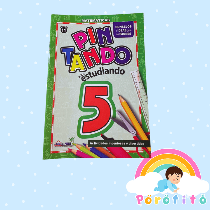 Set  5 libros -Pintando estoy estudiando con los números 4