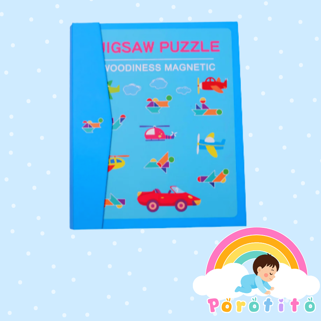 Tangram Puzzles Infantil Puzzles De Madera Magnetico Juego 1