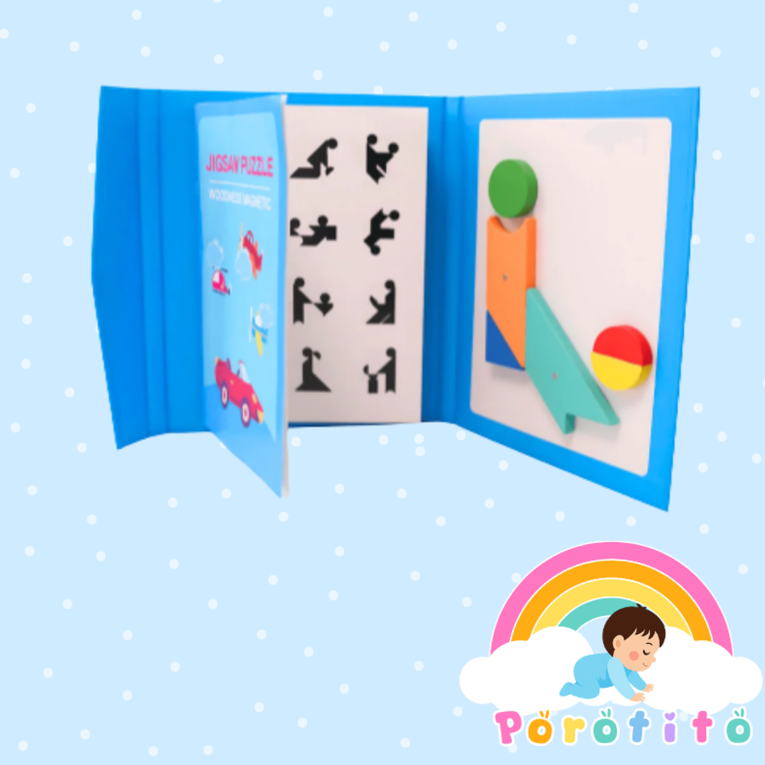 Tangram Puzzles Infantil Puzzles De Madera Magnetico Juego 3