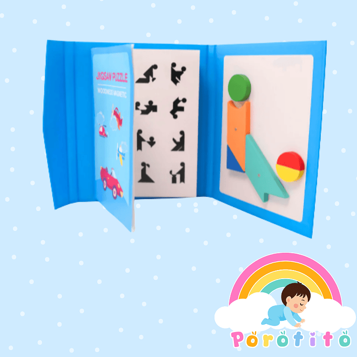 Tangram Puzzles Infantil Puzzles De Madera Magnetico Juego 3