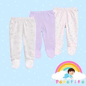 Tripack Pantalón con patitas BABY HARVEST 100% algodón
