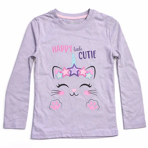 Polera Gatita 100% algodón Manga Larga 