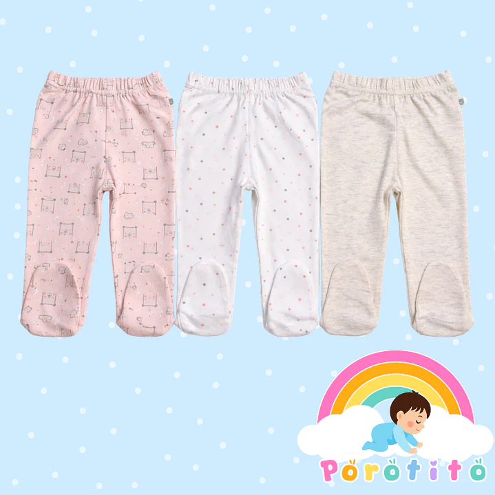 Tripack Pantalón con patitas BABY HARVEST 100% algodón 1