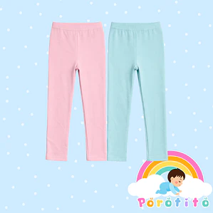 Bipack Calzas turquesa y rosadas algodón 100% 