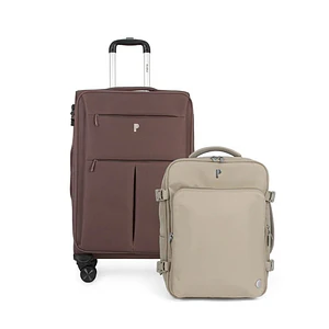 MALETA BANGKOK 28\ MOCCA MOUSSE + MOCHILA VIAJERA LISON BEIGE