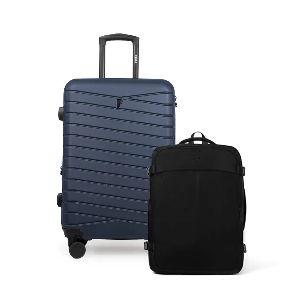 MALETA MIKONOS 28\ AZUL + MOCHILA VIAJERA ANDREW NEGRO