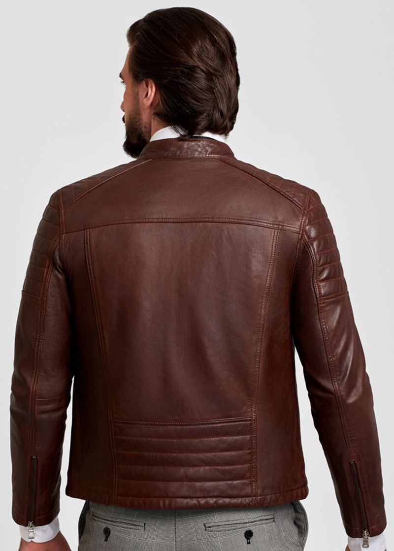 Modern CASACA DE CUERO ESTILO MOTERA 3