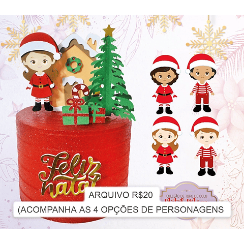 Arquivo de Corte Topo de Bolo de Natal Infantil #32 - Studio