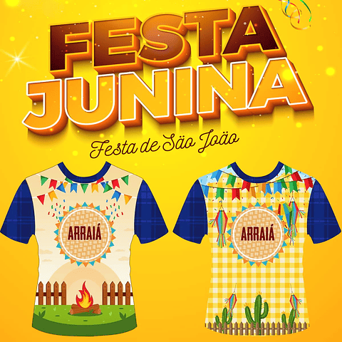 Pacote Artes Festa Junina Camisetas Sublimação Total