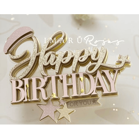 Arquivo de Corte CAKETOPPER HAPPY BIRTHDAY FOR YOU - Studio e SVG