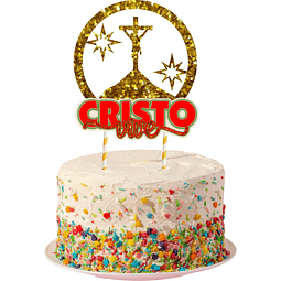 ARQUIVO DE CORTE TOPO DE BOLO CRISTO VIVE #01 - STUDIO E PDF