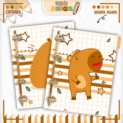 Pack Volta às Aulas 2025 Capivara Menino #01 - PDF e PNG