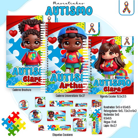 Pack Volta às Aulas 2025 Autismo #01 - PDF e PNG