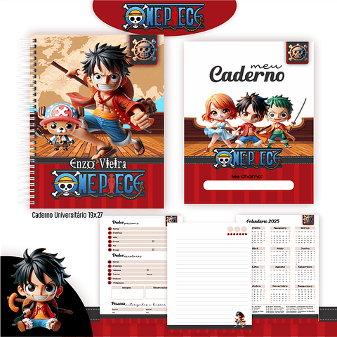 Pack Volta às Aulas 2025 One Piece #01 - PDF e PNG