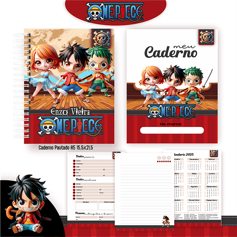 Pack Volta às Aulas 2025 One Piece #01 - PDF e PNG