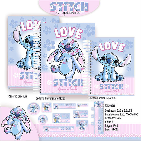 Pack Volta às Aulas 2025 Stitch #02 - PDF e PNG