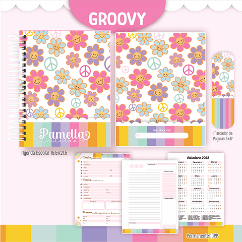 Pack Volta às Aulas 2025 Groovy #01 - PDF e PNG