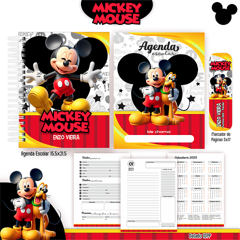 Pack Volta às Aulas 2025 Mickey #03 - PDF e PNG