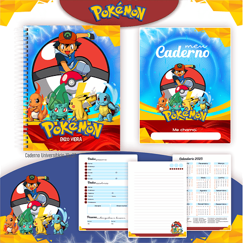 Pack Volta às Aulas 2025 Pokemón #01 - PDF e PNG