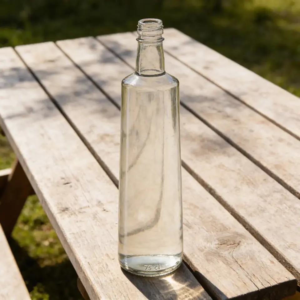 12 Botella De Vidrio Piramidal 750cc Tapa O Corcho 1