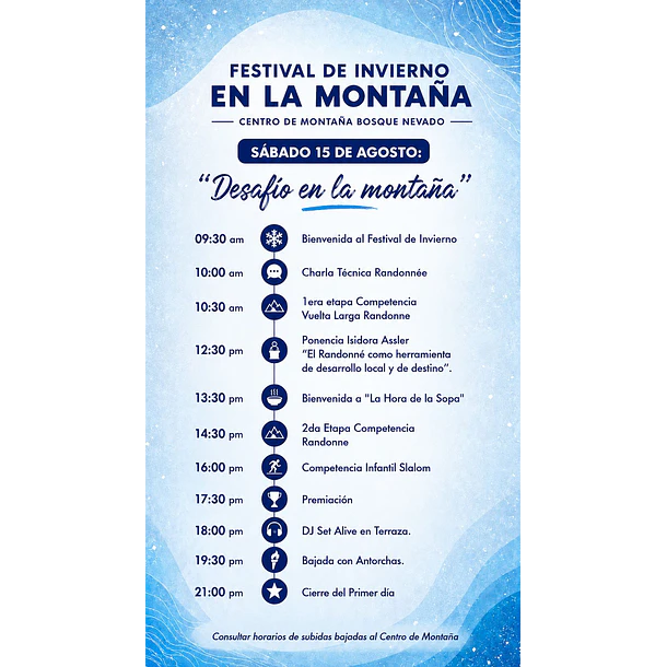 Día 1: Ticket Acceso Festival de Invierno en la Montaña 15 de Agosto 4