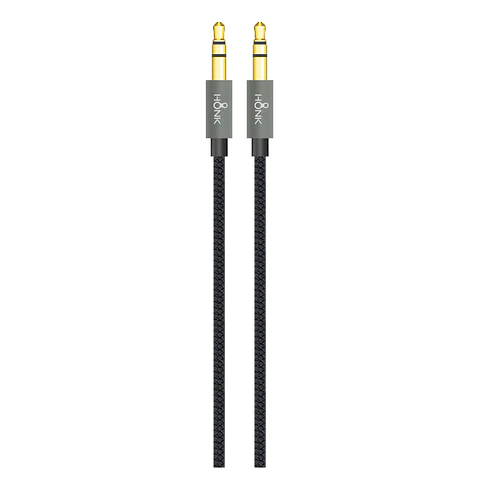 Cable Auxiliar 1.2mt Honk Jack 3.5 Plug Negro