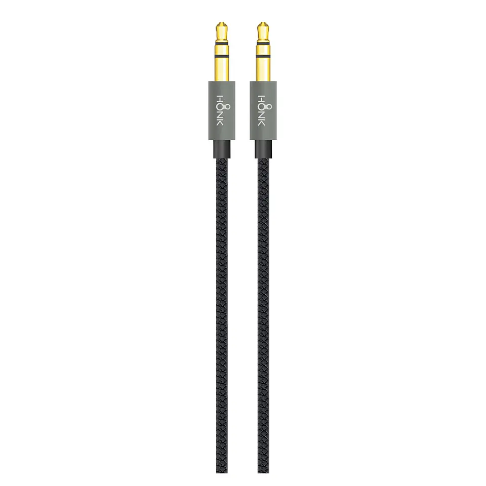 Cable Auxiliar 1.2mt Honk Jack 3.5 Plug Negro 1