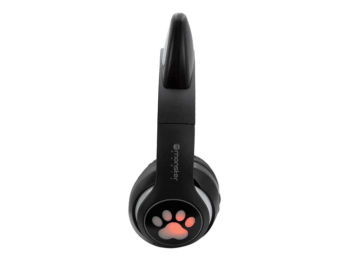 Audifono Wireless Monster Kids Cat Negro Luz Led 3