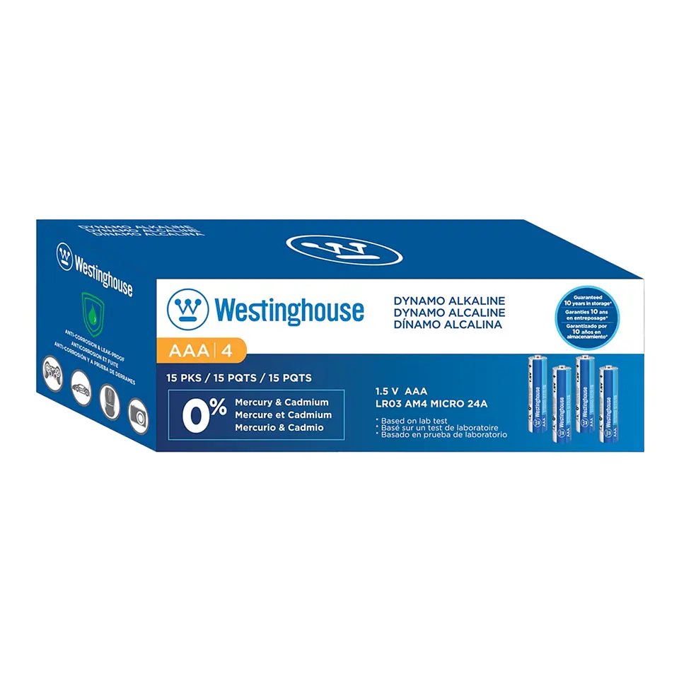 Pack de 60 Pilas Alcalina AAA Westinghouse Caja 1