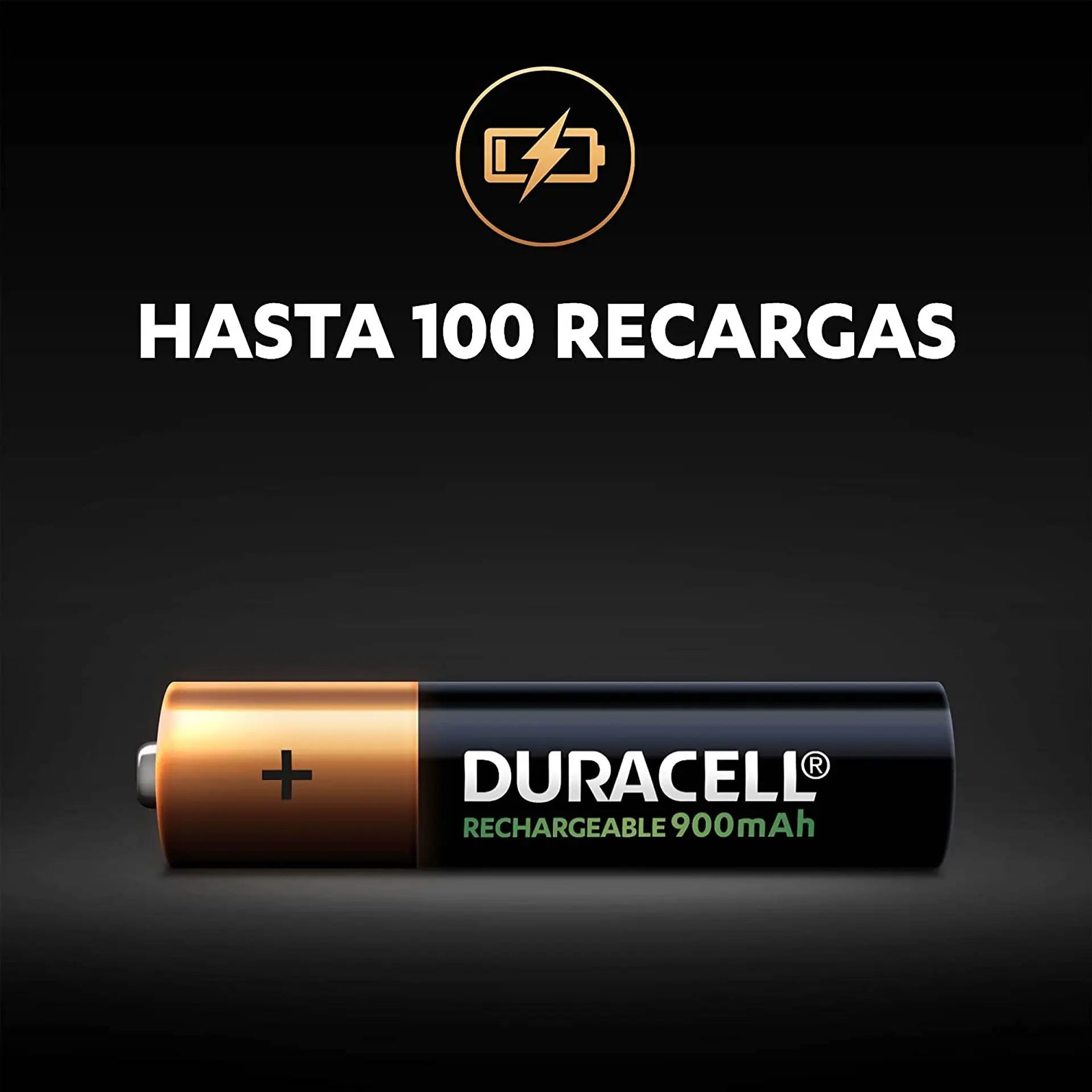 Pack 4 Pilas AAA Recargables Duracell 900mAh 3