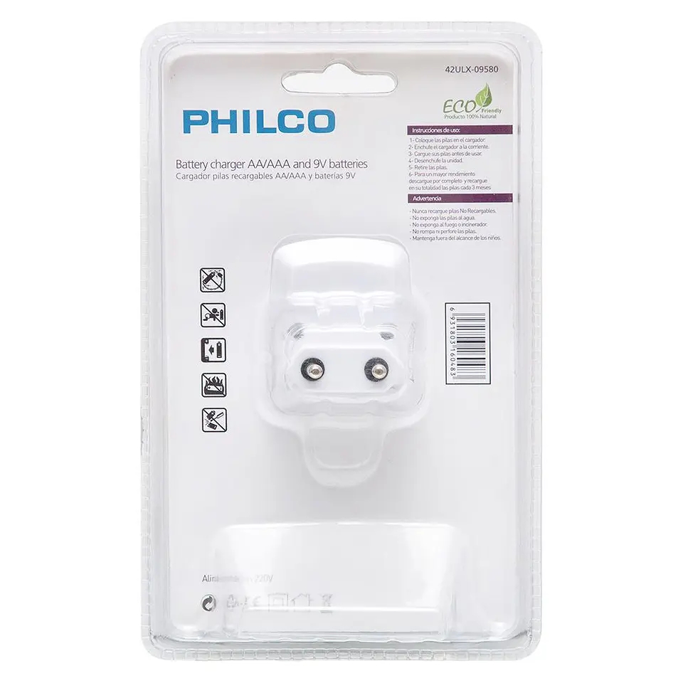 Cargador Pilas Universal AA AAA Bateria 9v Philco 3