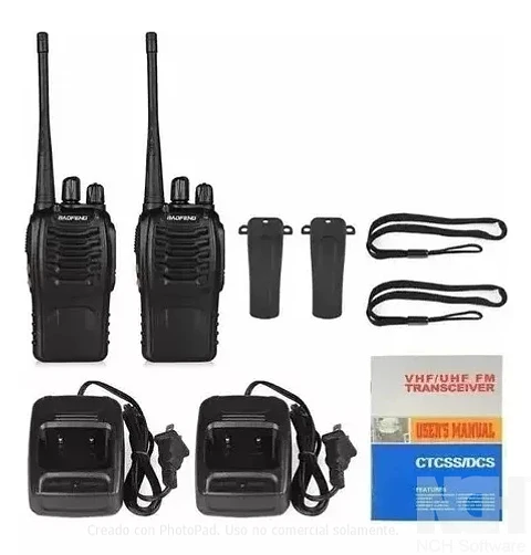 Pack 2 Radio Transmisor 2 Vías Baofeng Bf-888s Negro