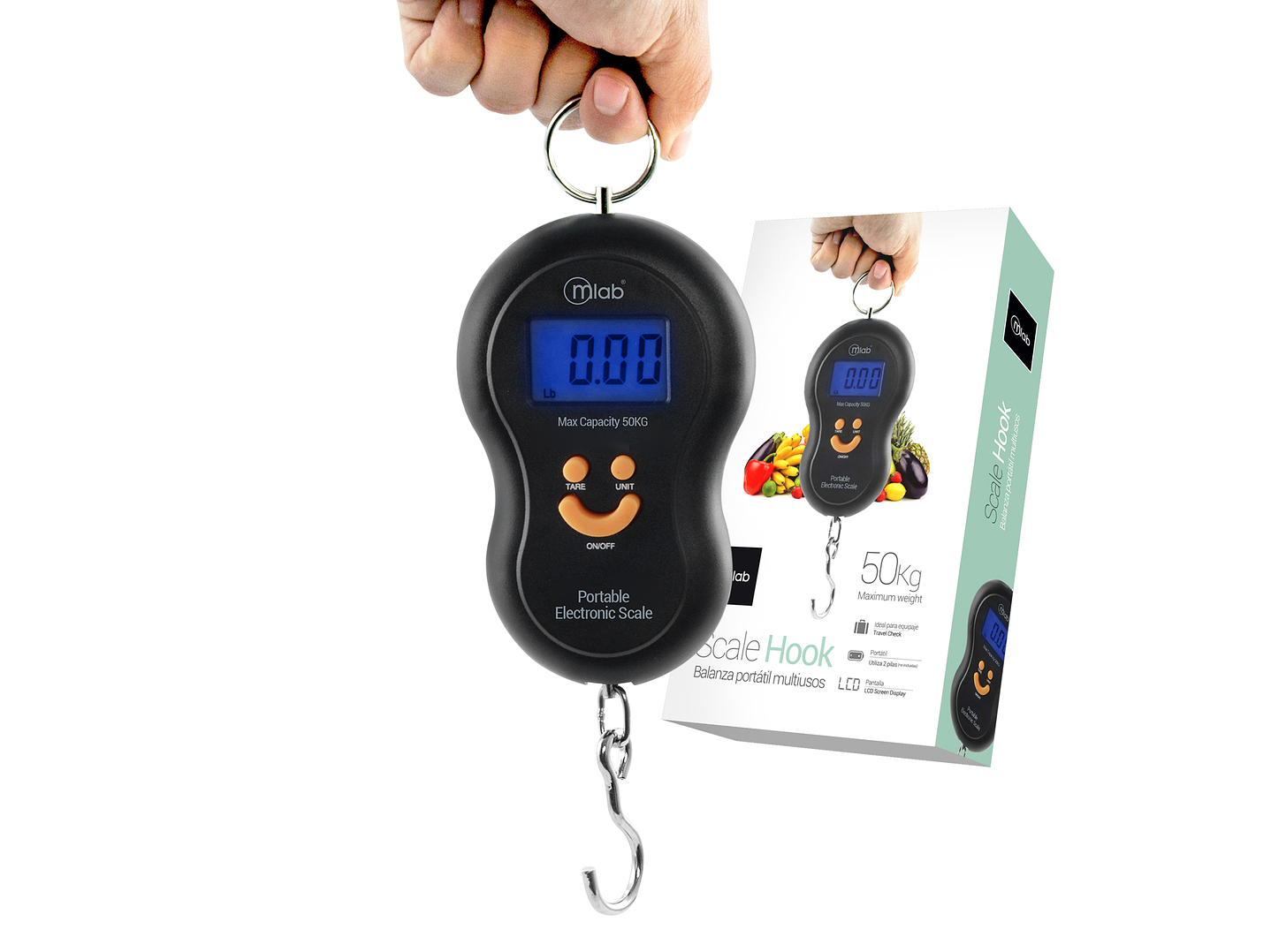 Balanza Pesa Portátil Gancho Multiuso Mlab Negro 2