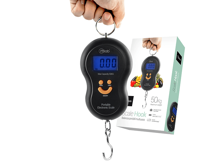 Balanza Pesa Portátil Gancho Multiuso Mlab Negro 2