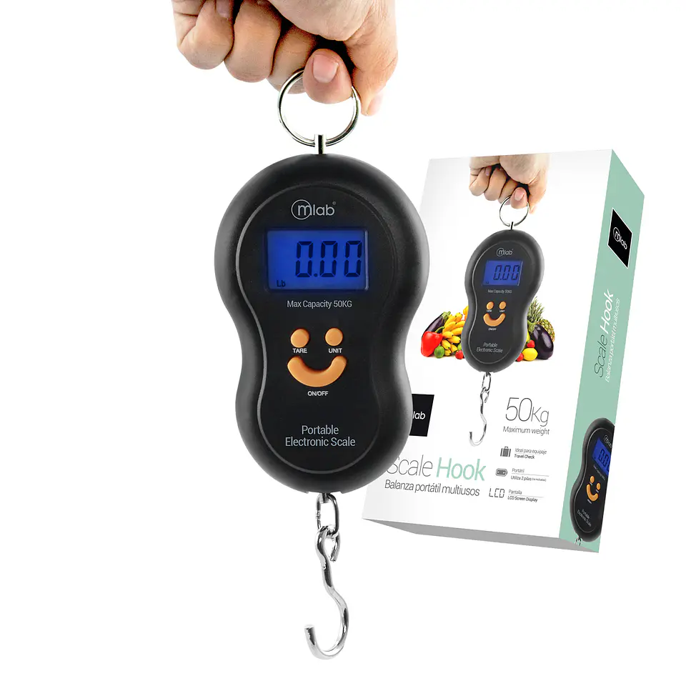 Balanza Pesa Portátil Gancho Multiuso Mlab Negro 2