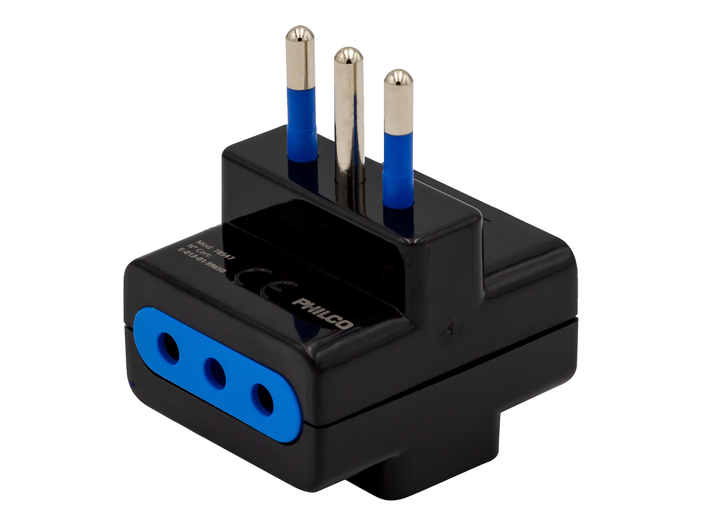 Enchufe Adaptador Triple Philco Negro 1