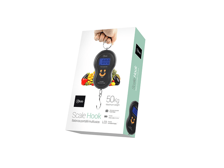 Balanza Pesa Portátil Gancho Multiuso Mlab Negro 3