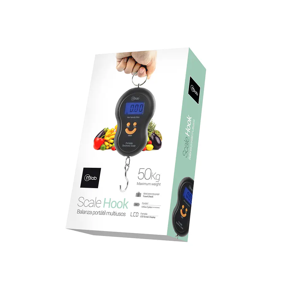 Balanza Pesa Portátil Gancho Multiuso Mlab Negro 3