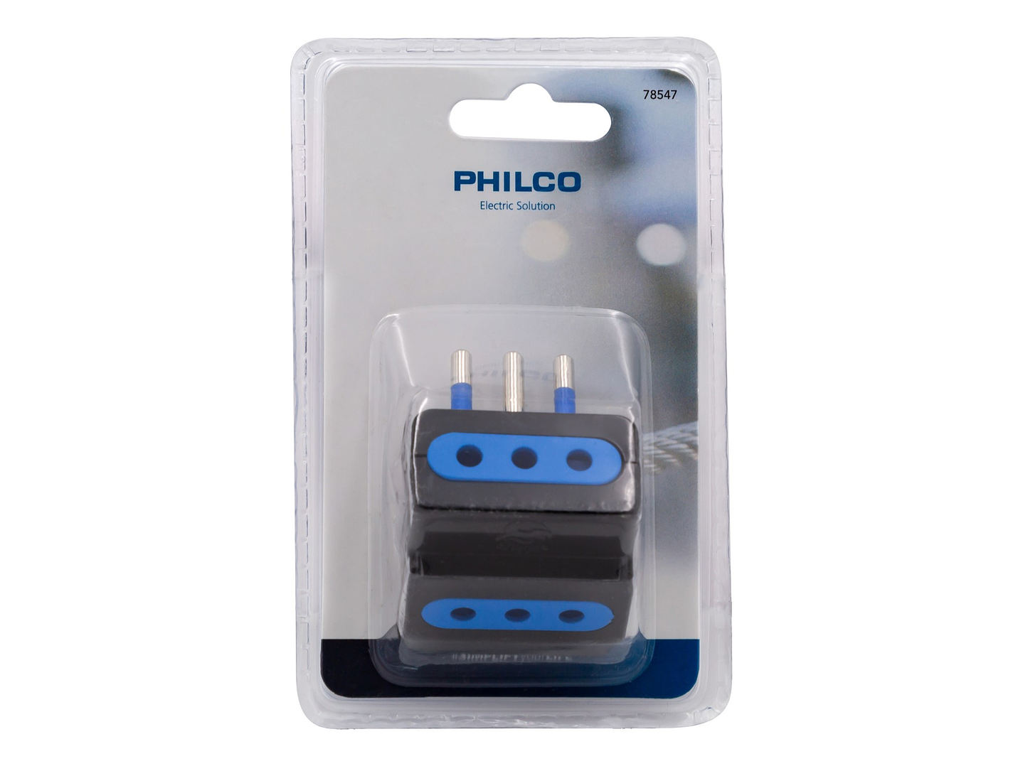 Enchufe Adaptador Triple Philco Negro 2