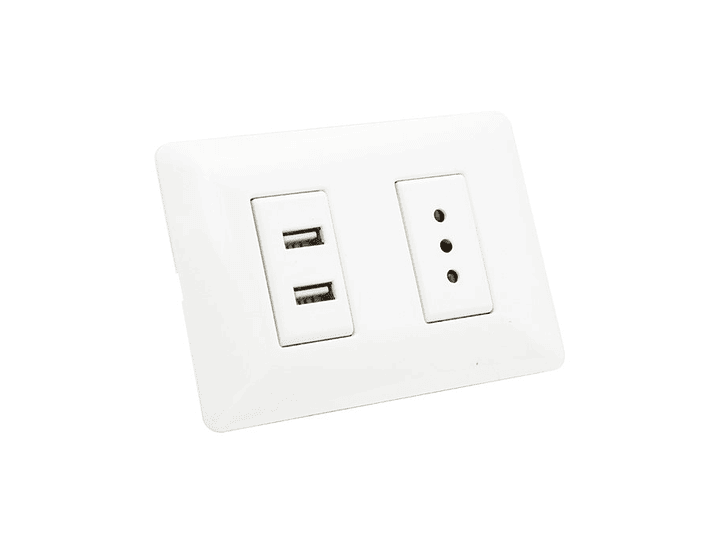 Enchufe Tomacorriente Simple con 2 USB Philco 1
