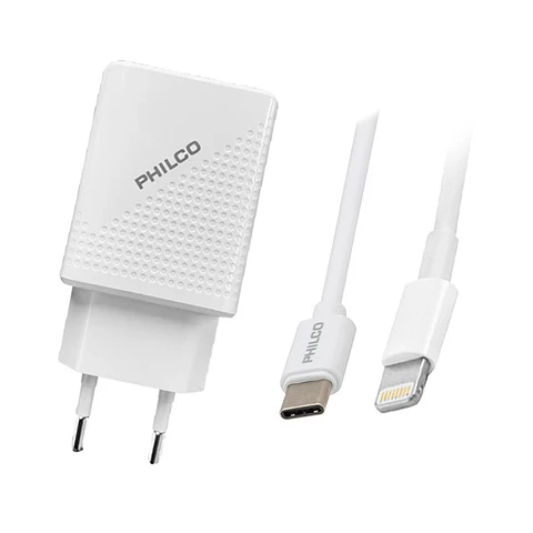 Cargador Philco Rapido PD 18W USB-C a Lightning