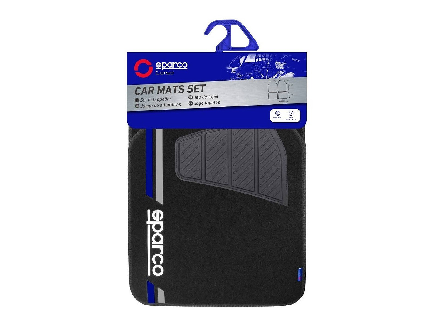 Set Cubre Piso Auto Alfombra Sparco Universal 508BL 2